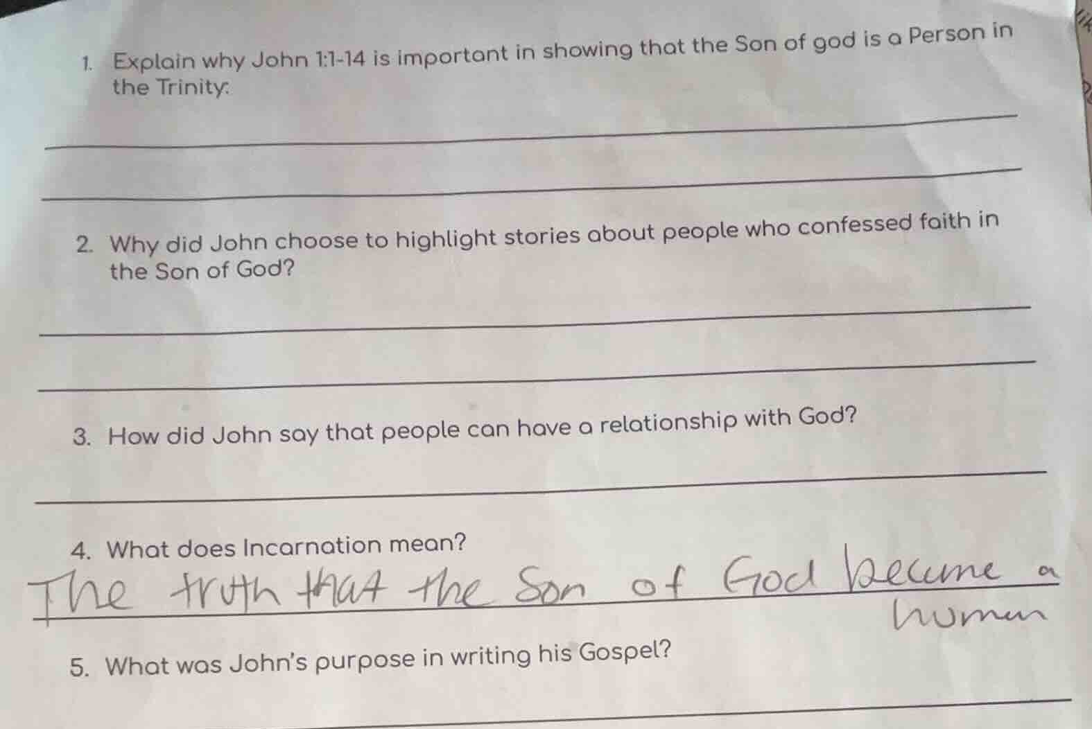 1. explain why john 1:1-14 is important in showing that the son of god …