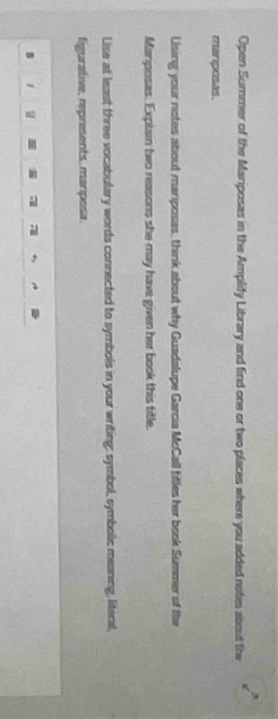 open summer of the mariposas in the amplify library and find one or two…