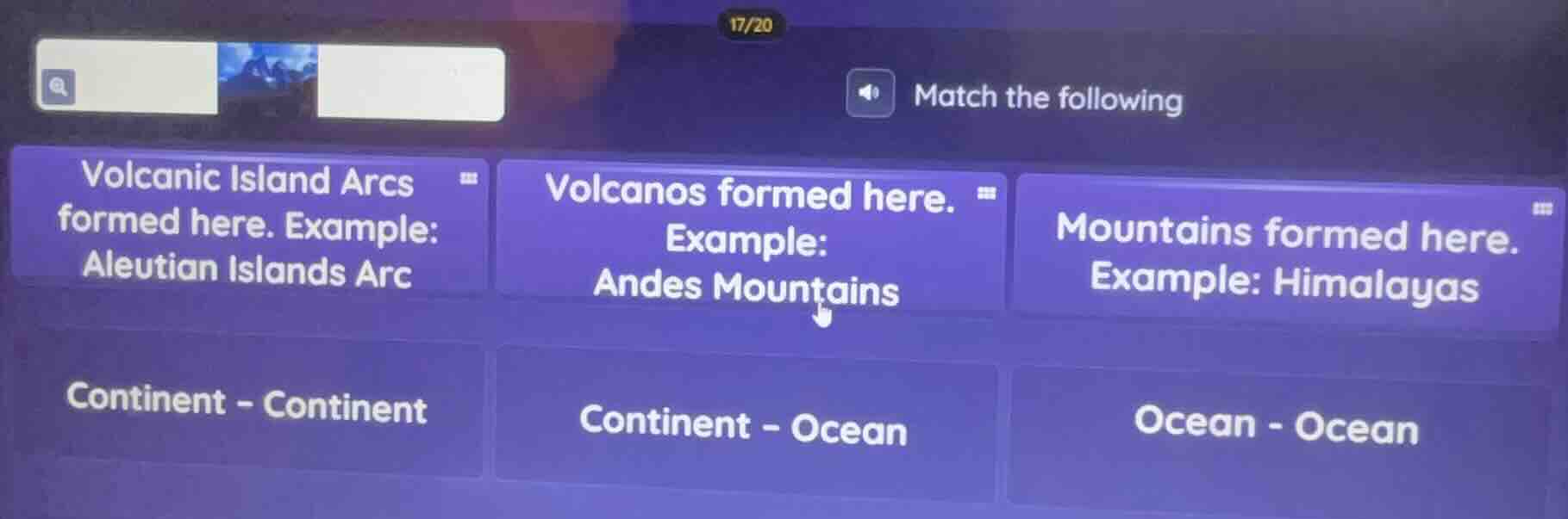 match the following volcanic island arcs formed here. example: aleutian…