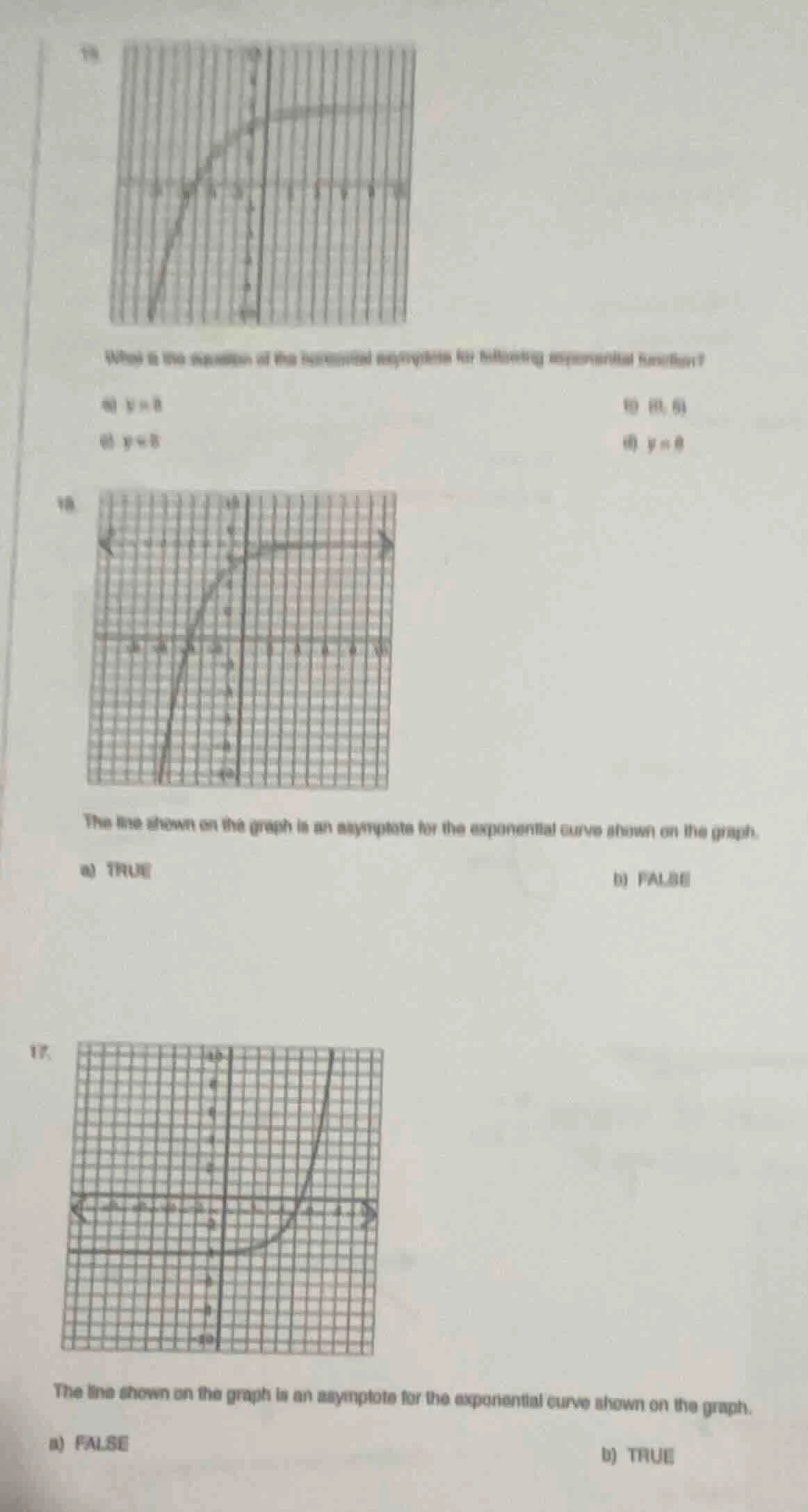 15. graph of an exponential function what is the equation of the horizo…