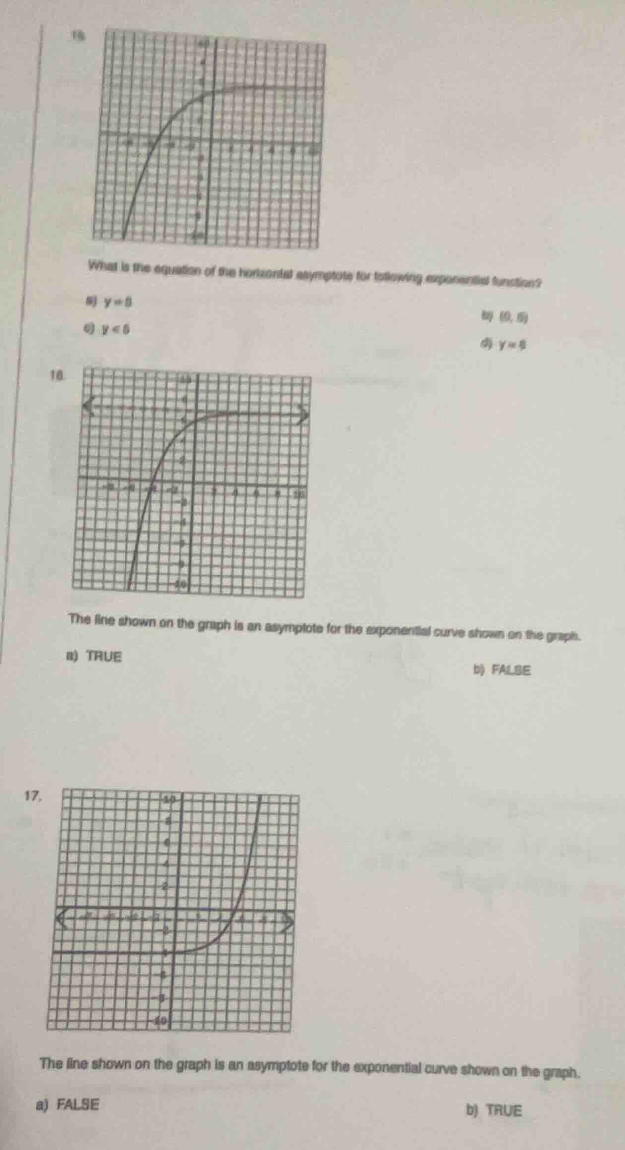 16. what is the equation of the horizontal asymptote for following expo…