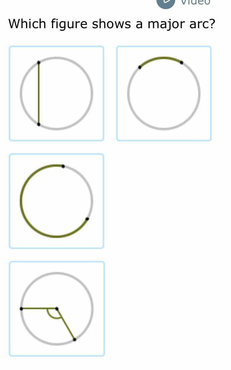 which figure shows a major arc?