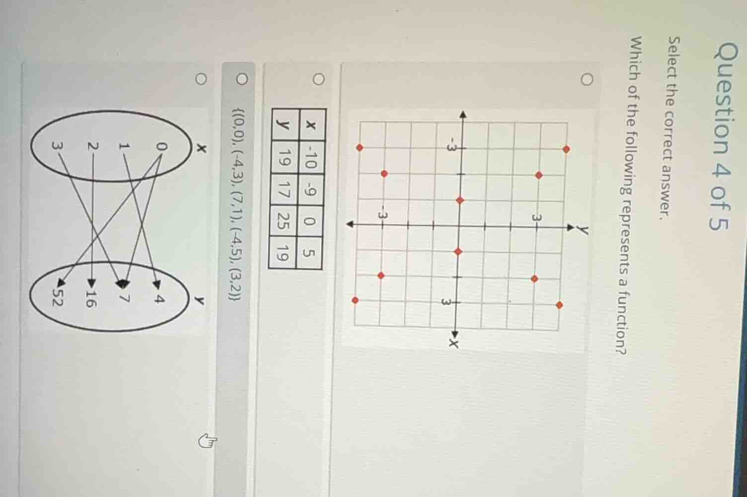 question 4 of 5 select the correct answer. which of the following repre…