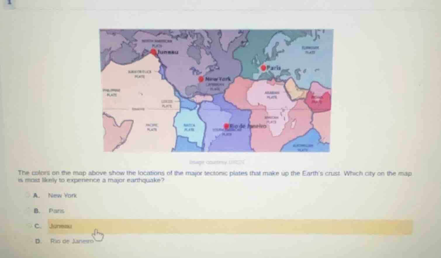 the colors on the map above show the locations of the major tectonic pl…