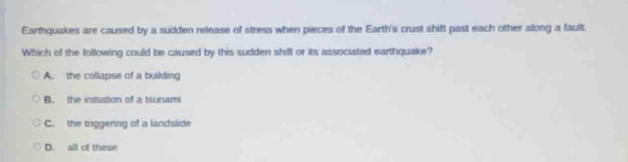 earthquakes are caused by a sudden release of stress when pieces of the…