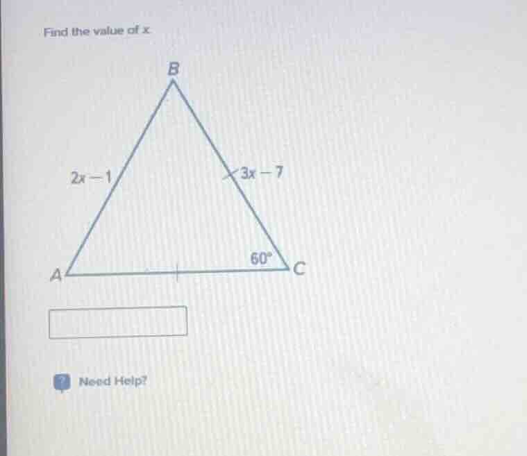 find the value of x. need help?
