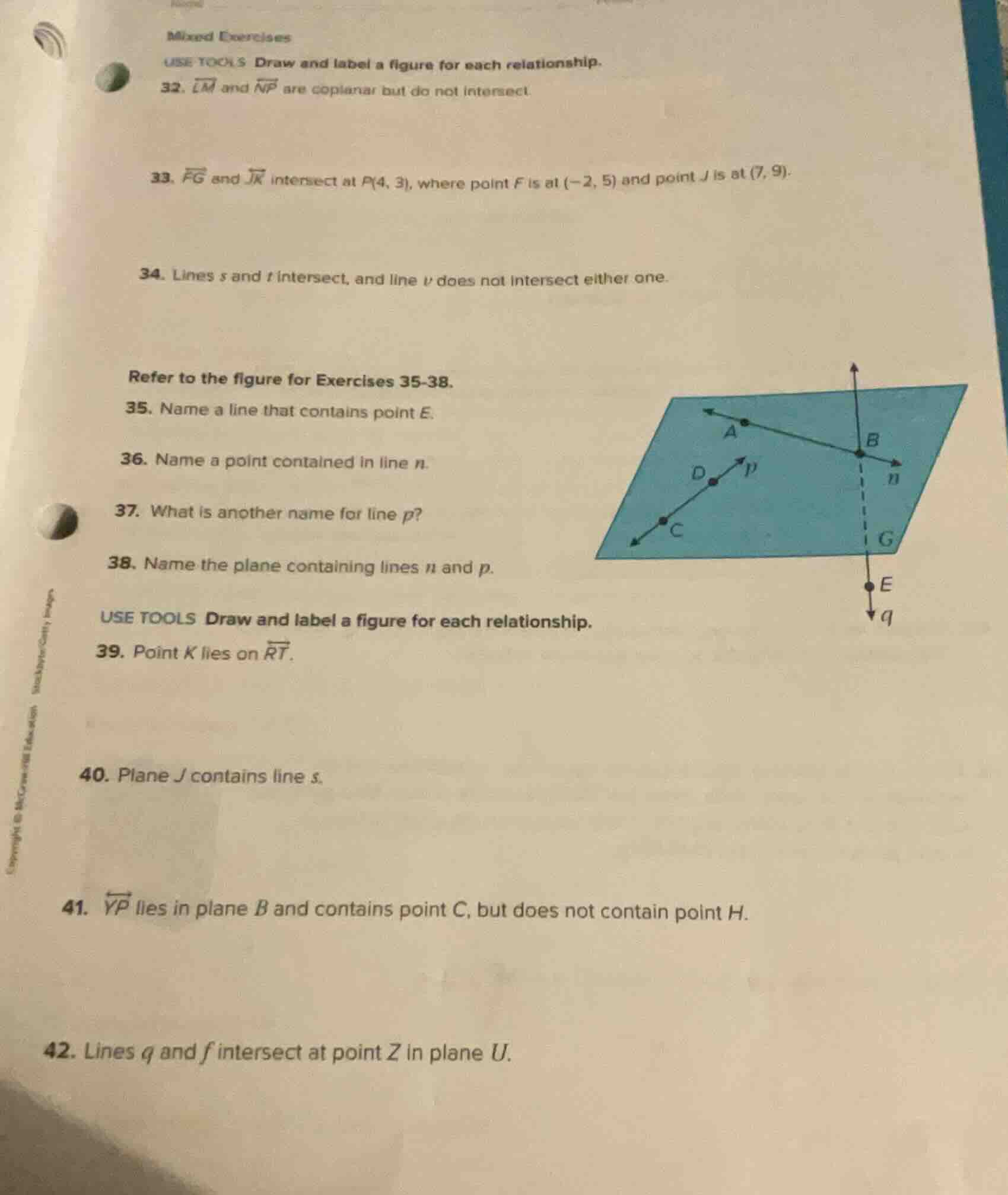 mixed exercises use tools draw and label a figure for each relationship…