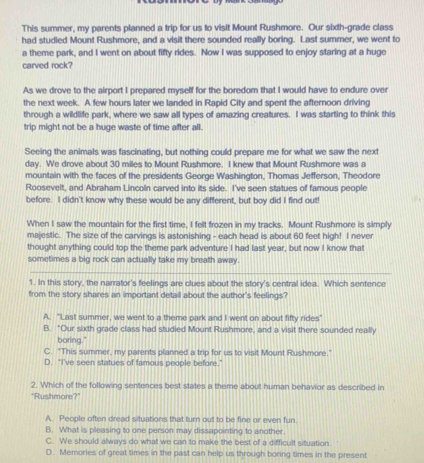 this summer, my parents planned a trip for us to visit mount rushmore. …