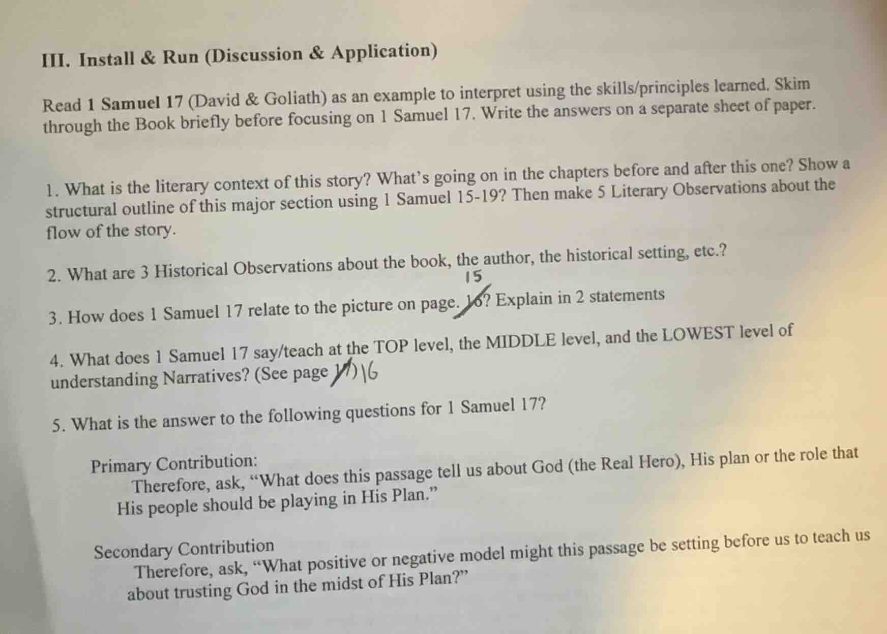 iii. install & run (discussion & application) read 1 samuel 17 (david &…