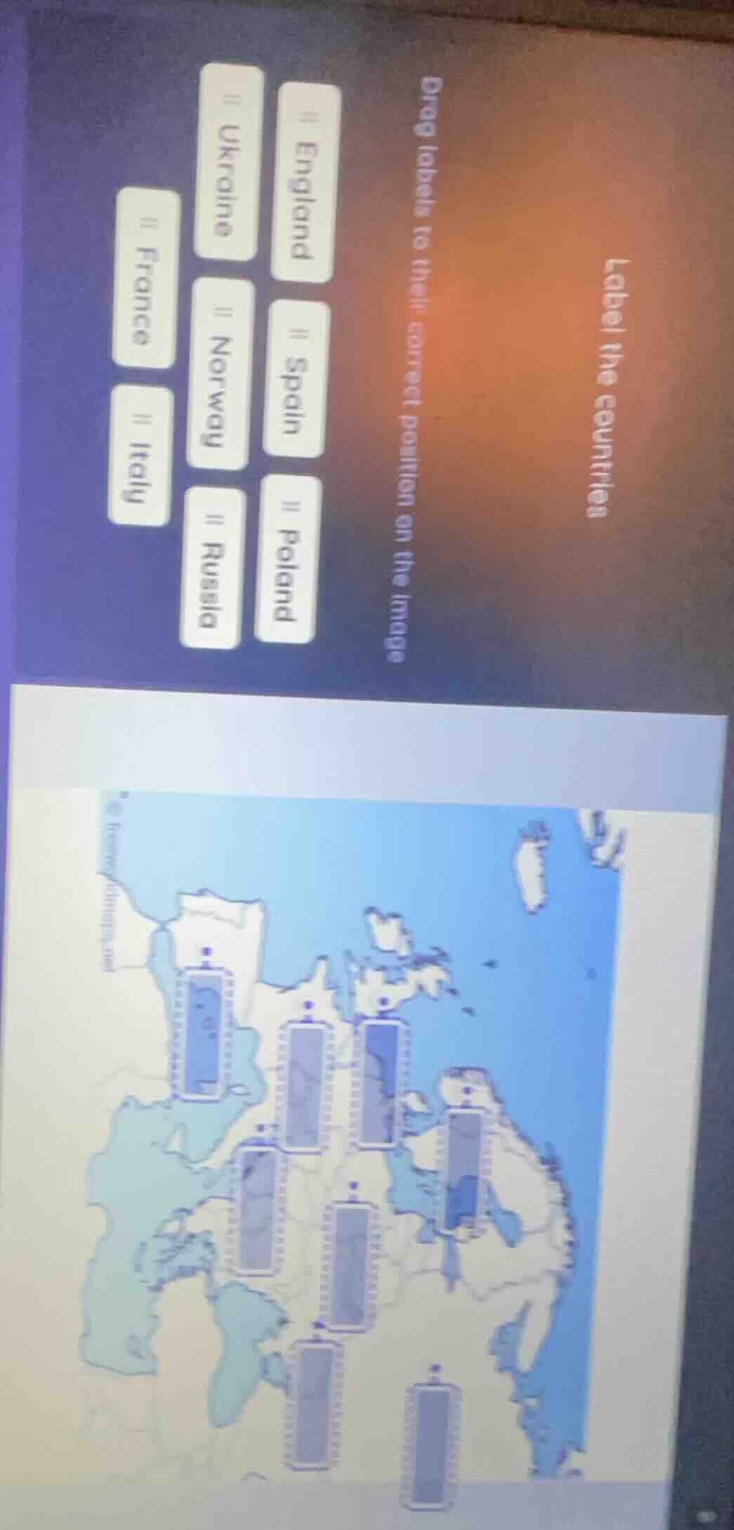 label the countries drag labels to their correct position on the image …