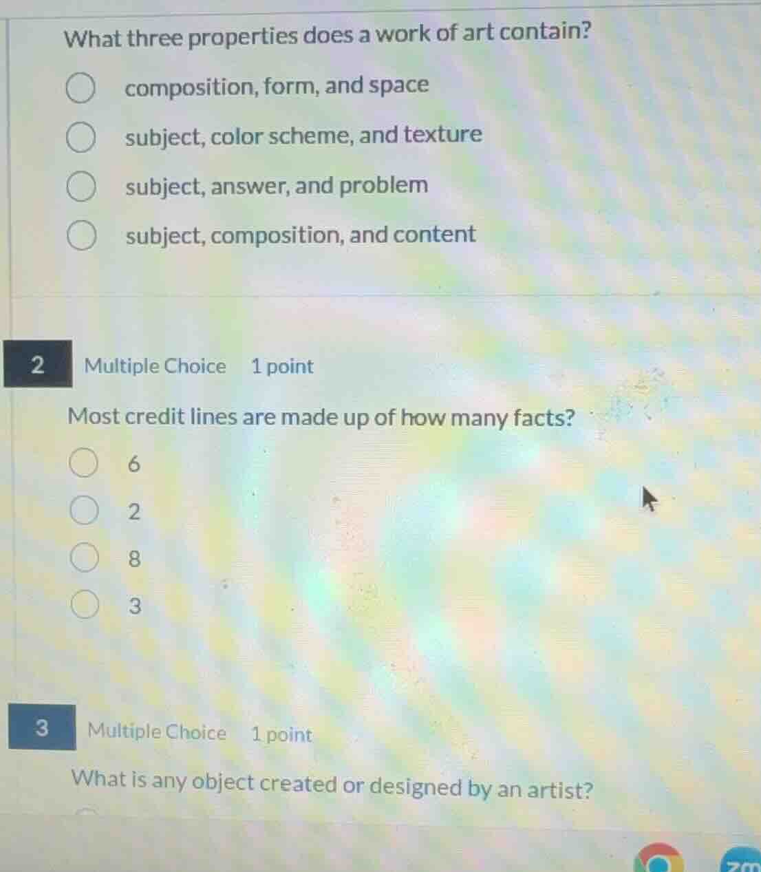 what three properties does a work of art contain? composition, form, an…