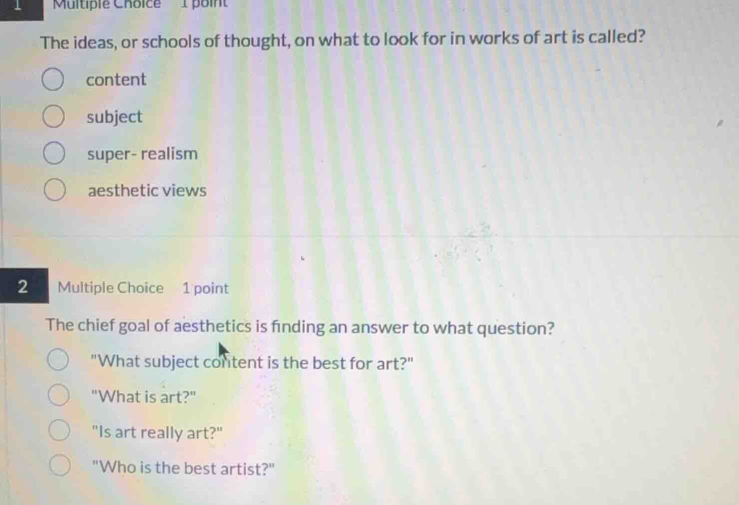 1 multiple choice 1 point the ideas, or schools of thought, on what to …