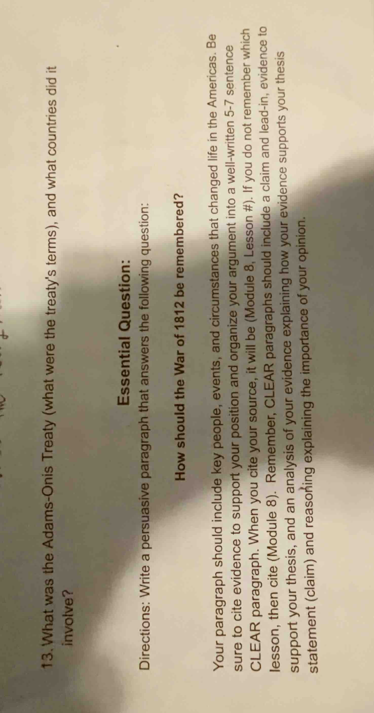 13. what was the adams-onis treaty (what were the treaty’s terms), and …