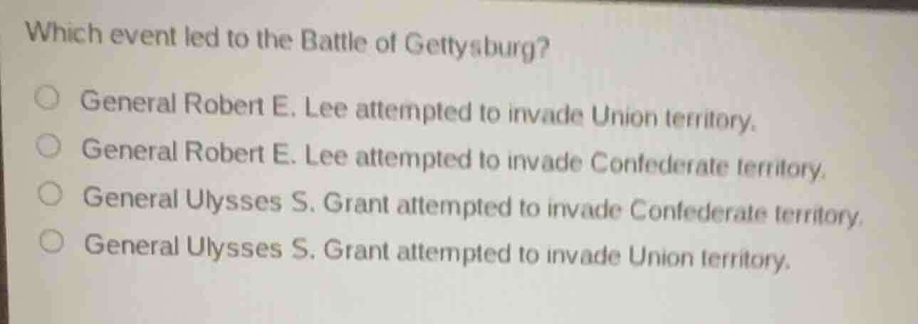which event led to the battle of gettysburg? general robert e. lee atte…