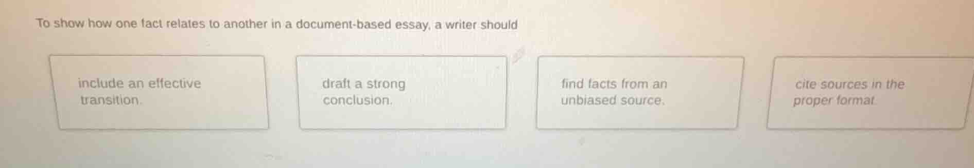to show how one fact relates to another in a document - based essay, a …