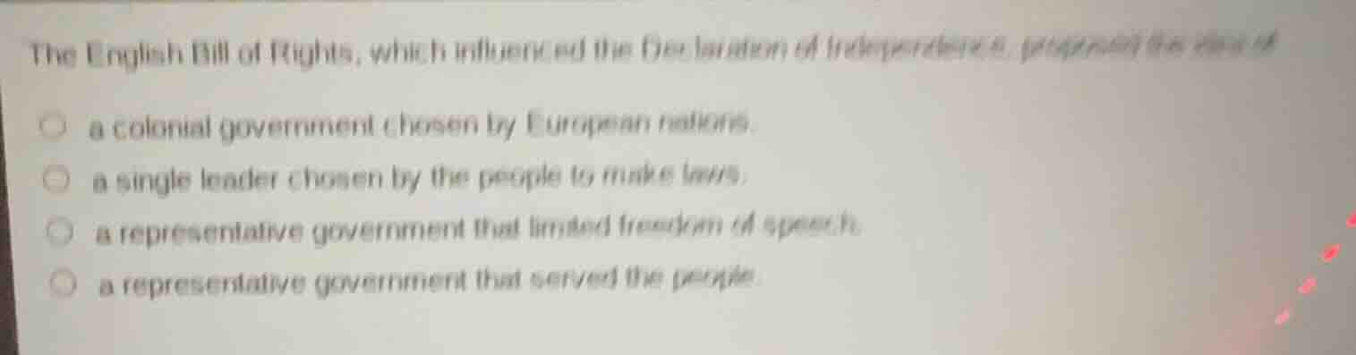 the english bill of rights, which influenced the declaration of indepen…