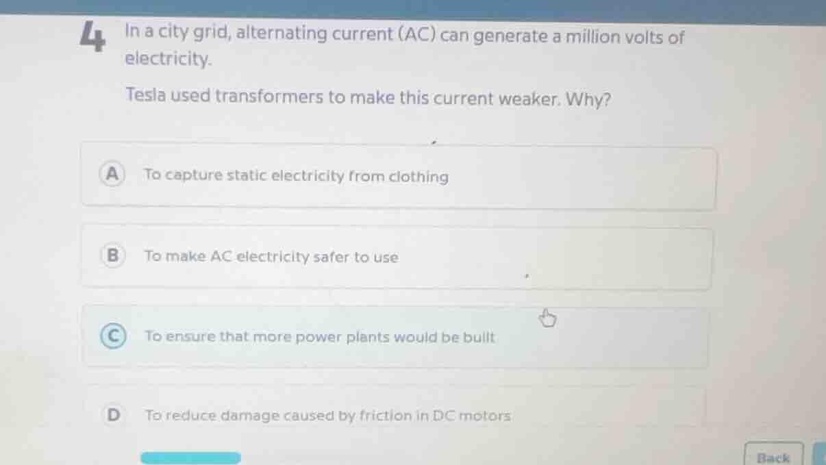 4 in a city grid, alternating current (ac) can generate a million volts…