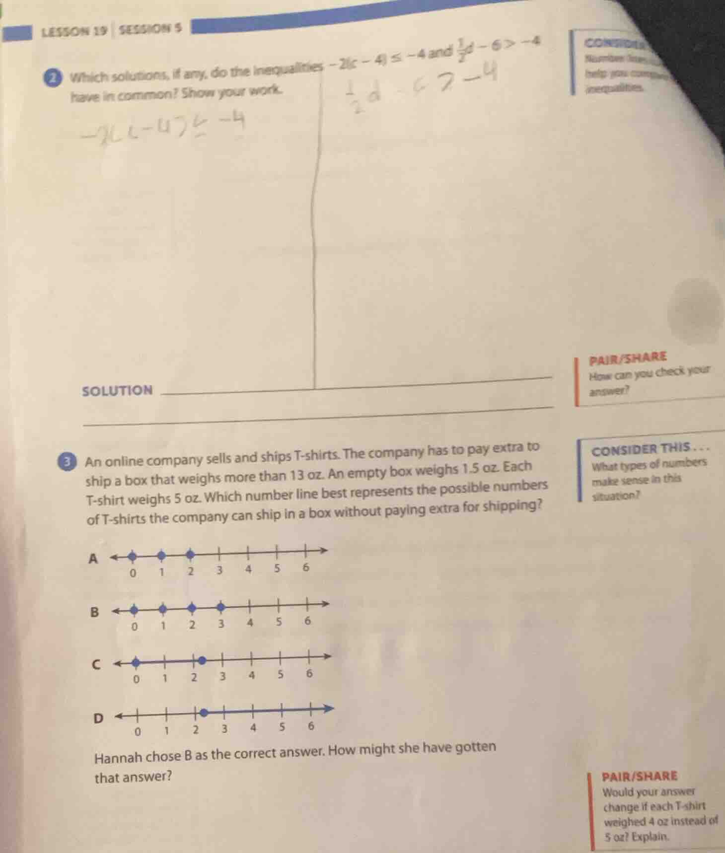 lesson 19 | session 5 2 which solutions, if any, do the inequalities $-…