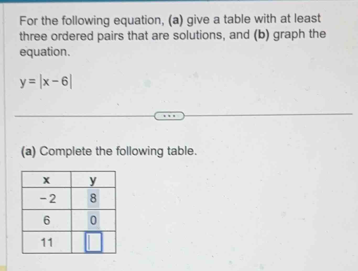 for the following equation, (a) give a table with at least three ordere…