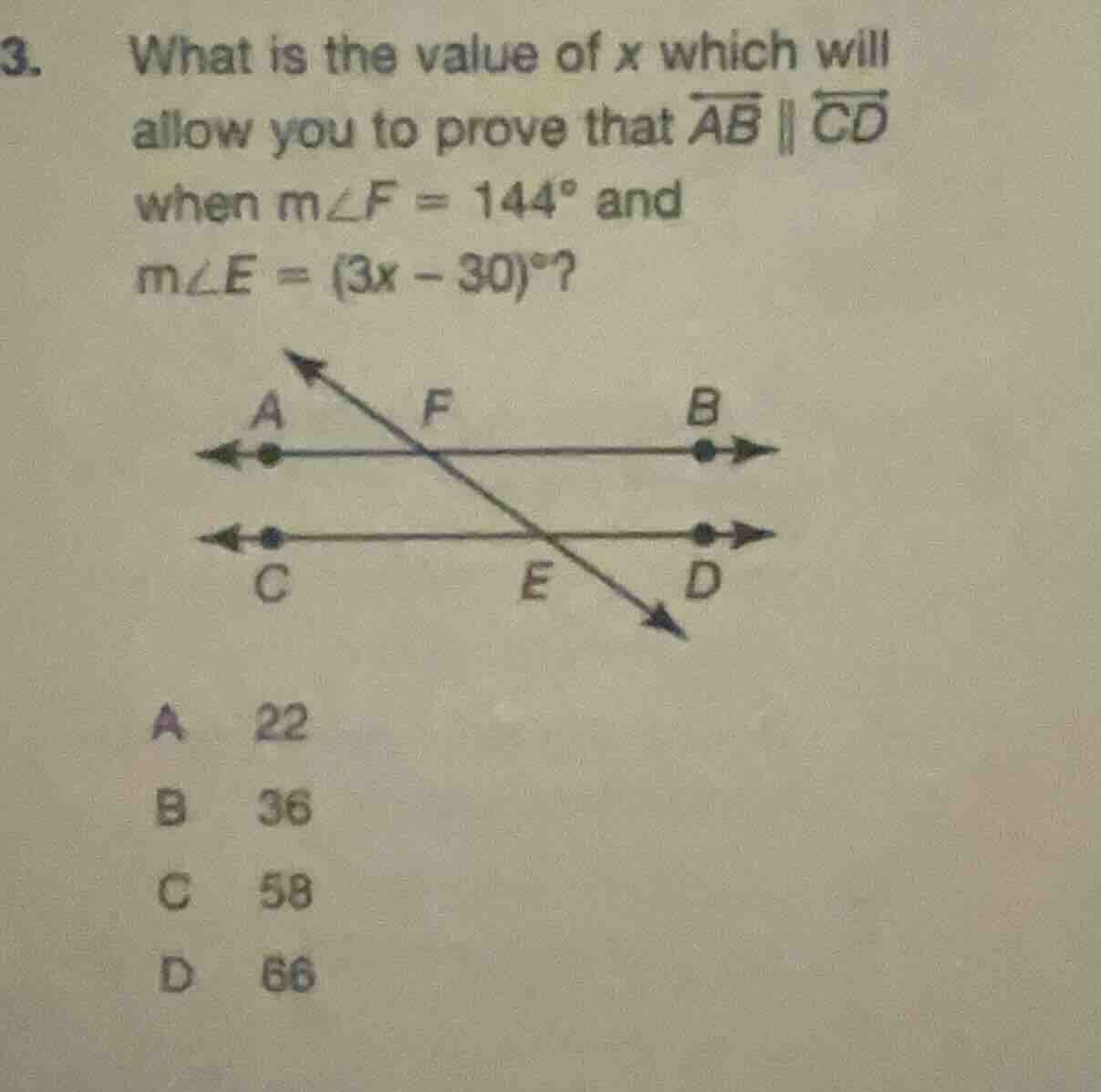 3. what is the value of x which will allow you to prove that \\(\\overl…