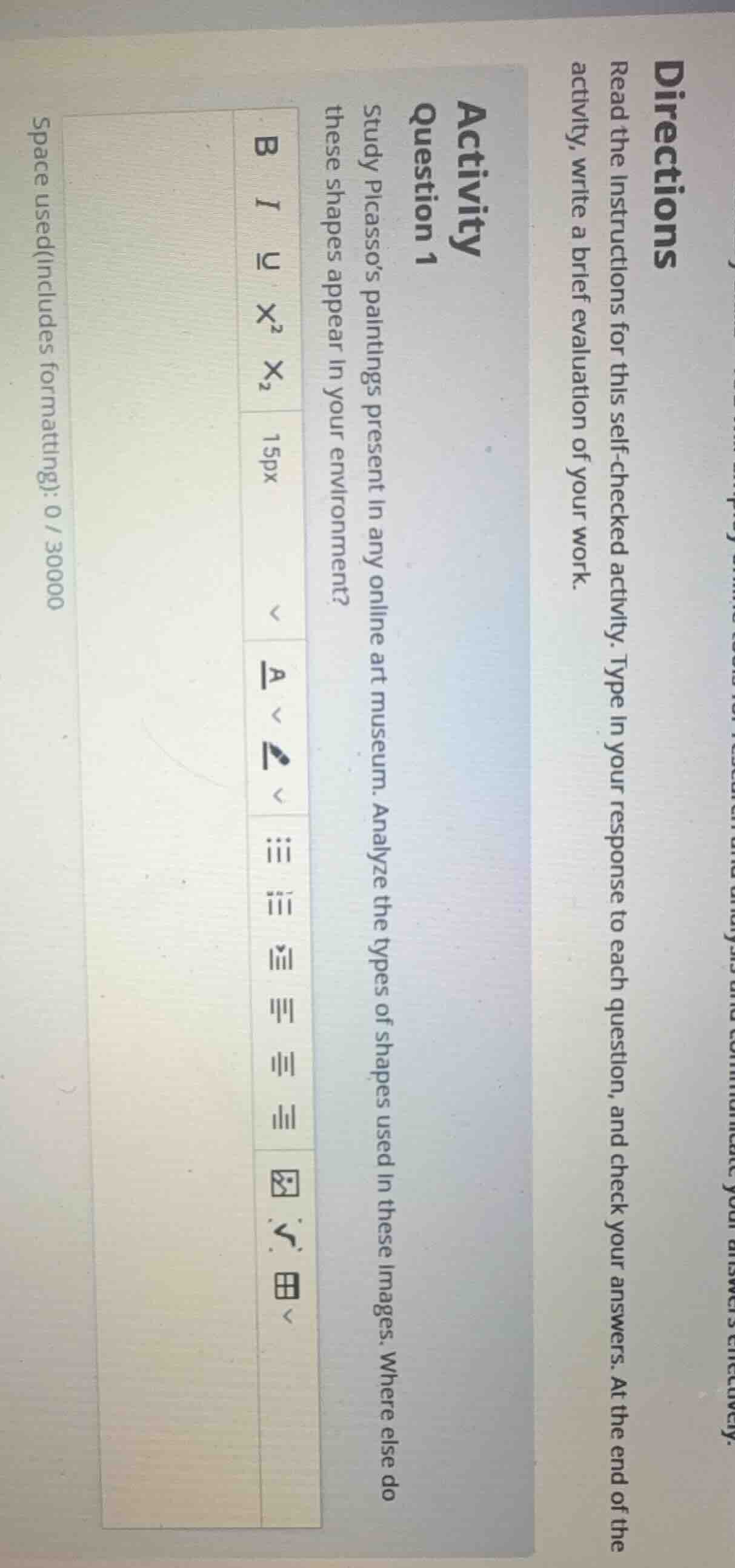 directions read the instructions for this self - checked activity. type…
