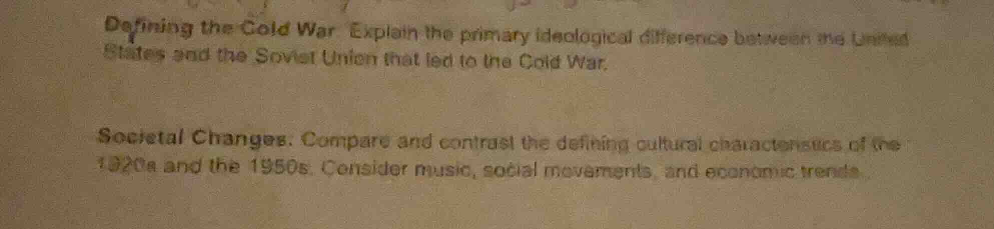 defining the cold war explain the primary ideological difference betwee…