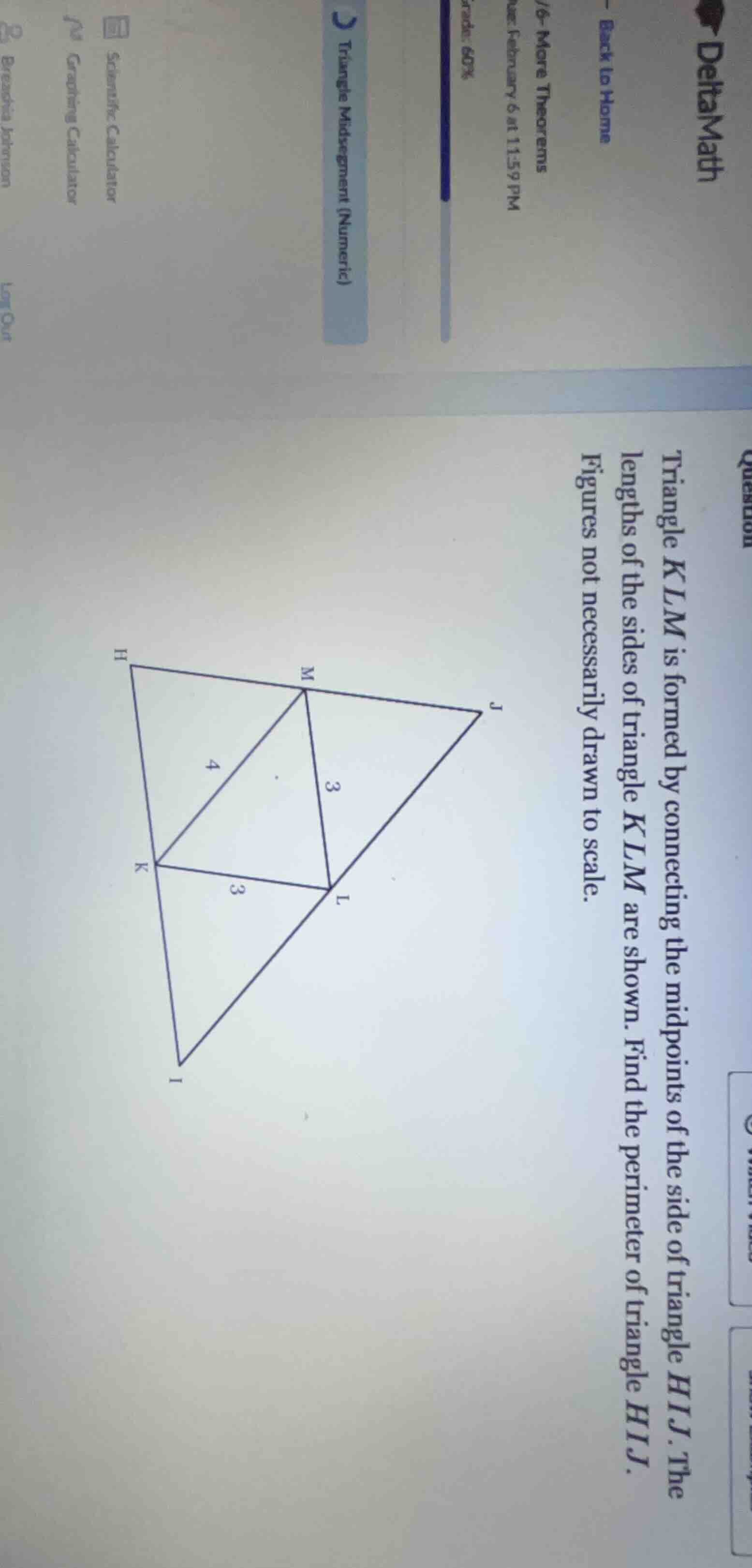triangle klm is formed by connecting the midpoints of the side of trian…