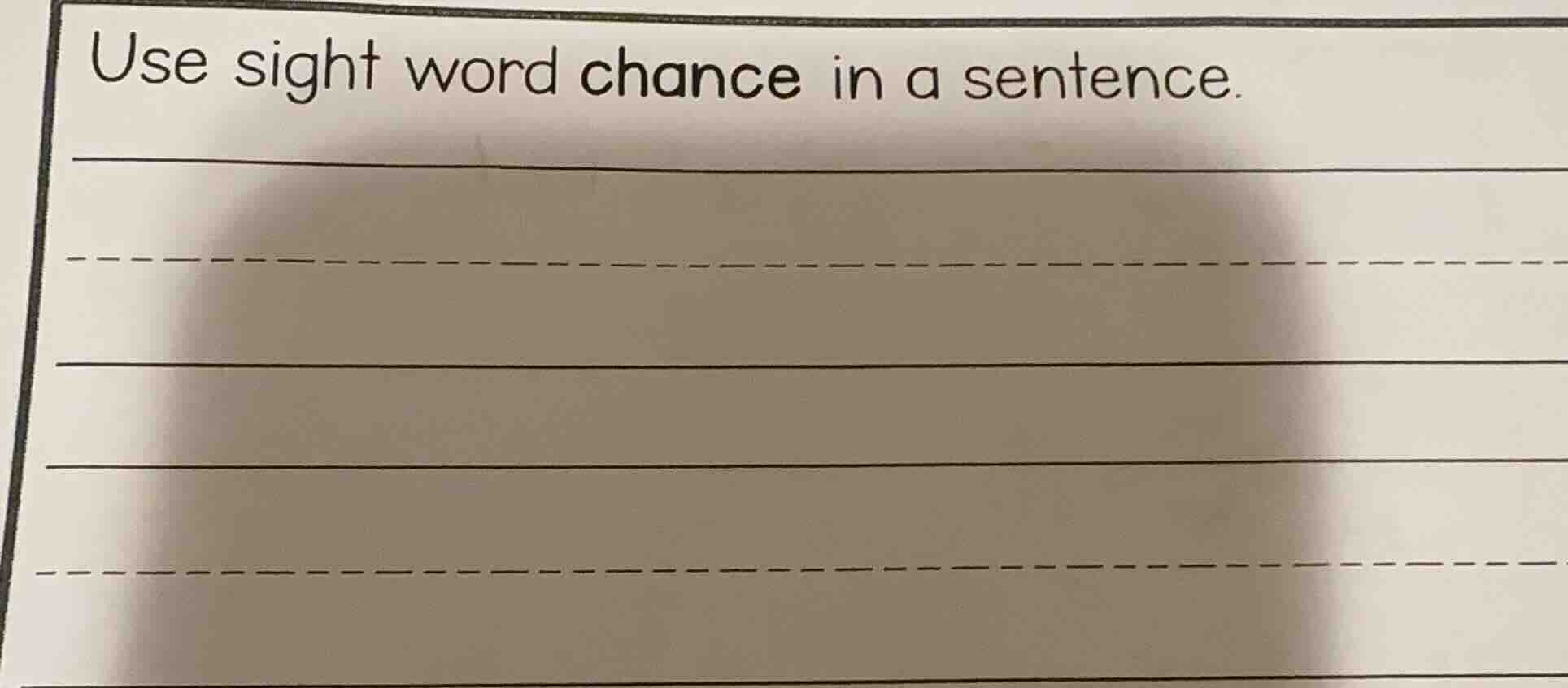 use sight word chance in a sentence.