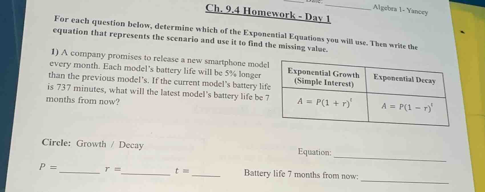 ch. 9.4 homework - day 1 for each question below, determine which of th…
