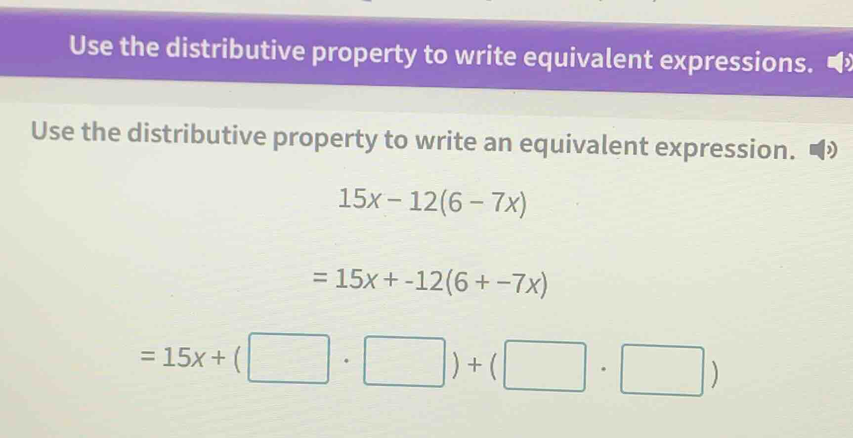 use the distributive property to write equivalent expressions. use the …