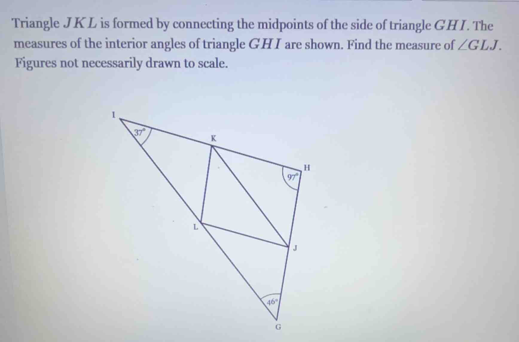 triangle jkl is formed by connecting the midpoints of the side of trian…