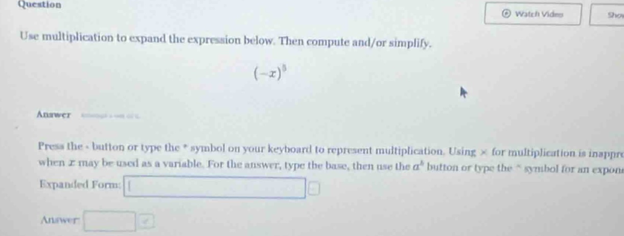 question use multiplication to expand the expression below. then comput…
