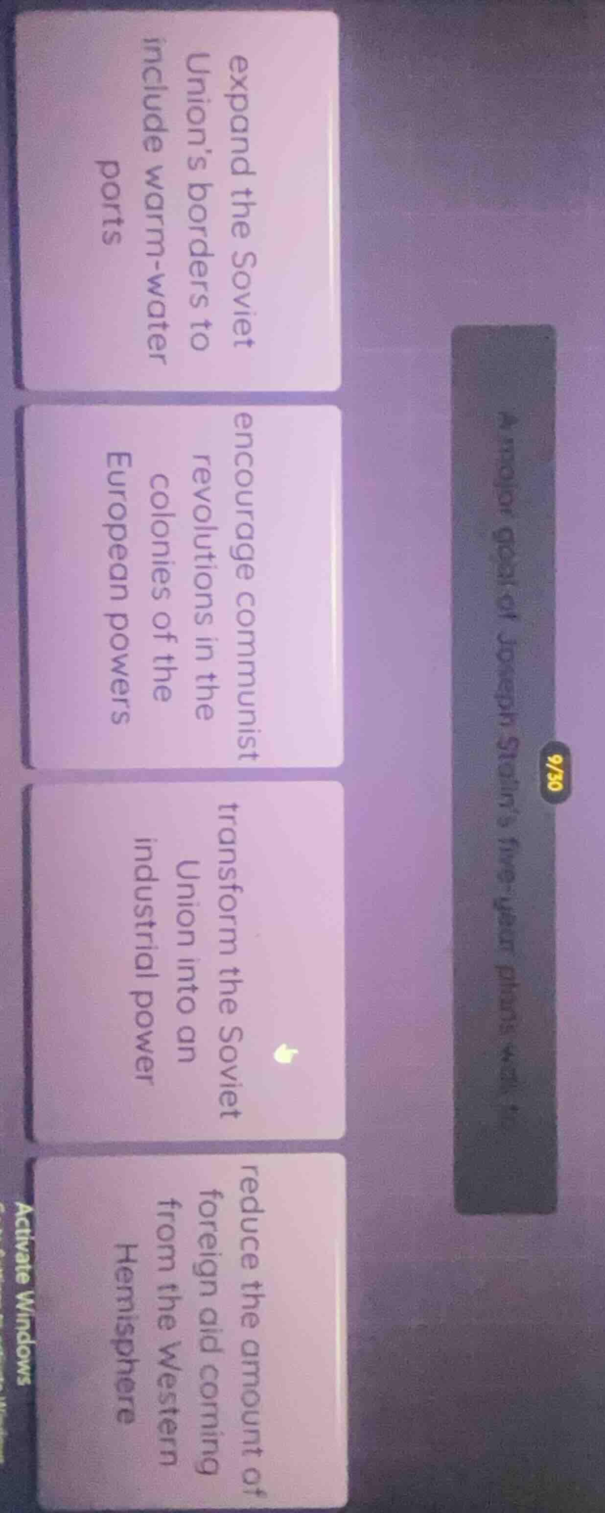 a major goal of joseph stalin’s five-year plans was to expand the sovie…