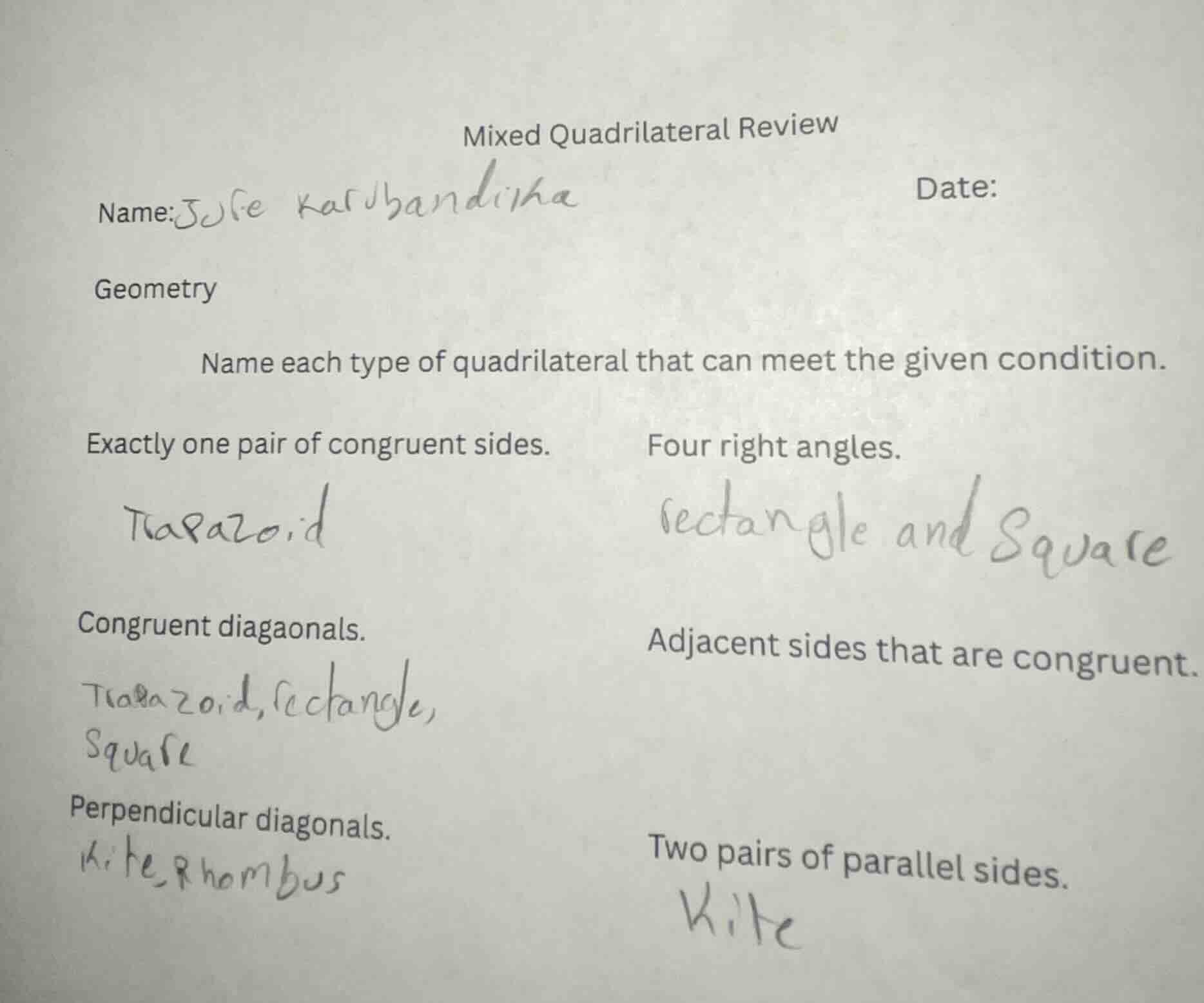 mixed quadrilateral review name:jefe karubandika\t\t\t\tdate: geometry …