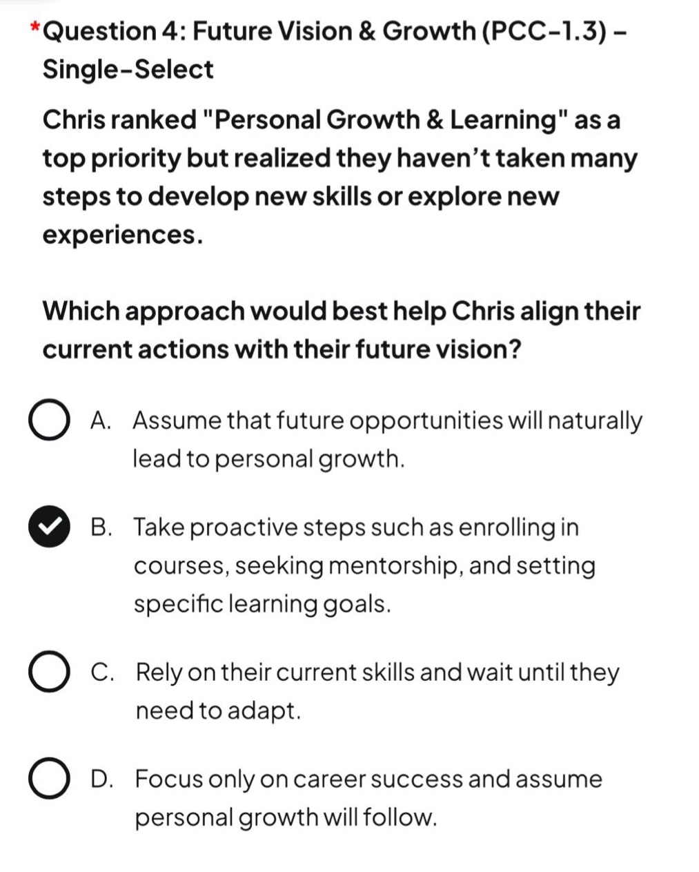 *question 4: future vision & growth (pcc-1.3) – single-select chris ran…