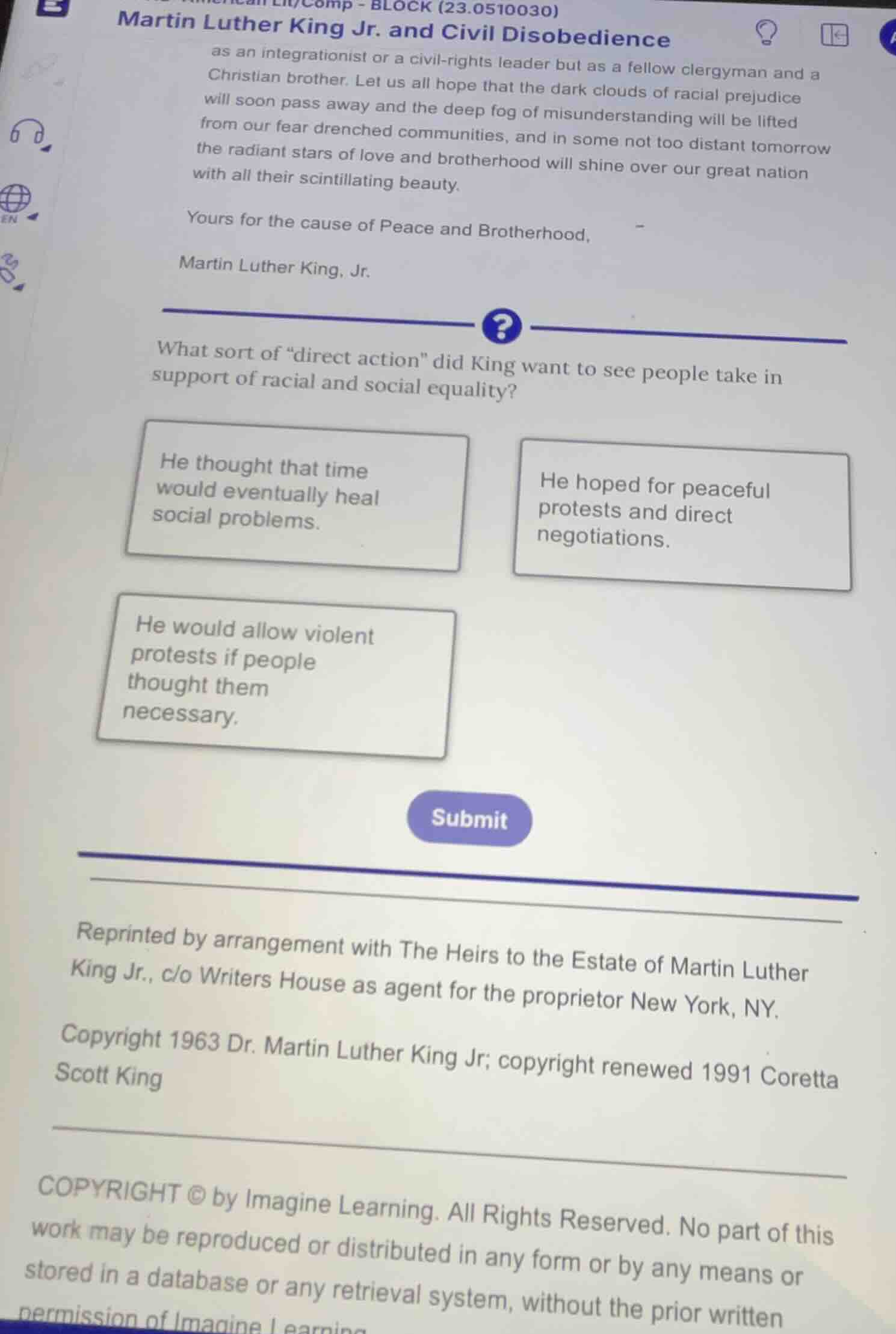 martin luther king jr. and civil disobedience as an integrationist or a…