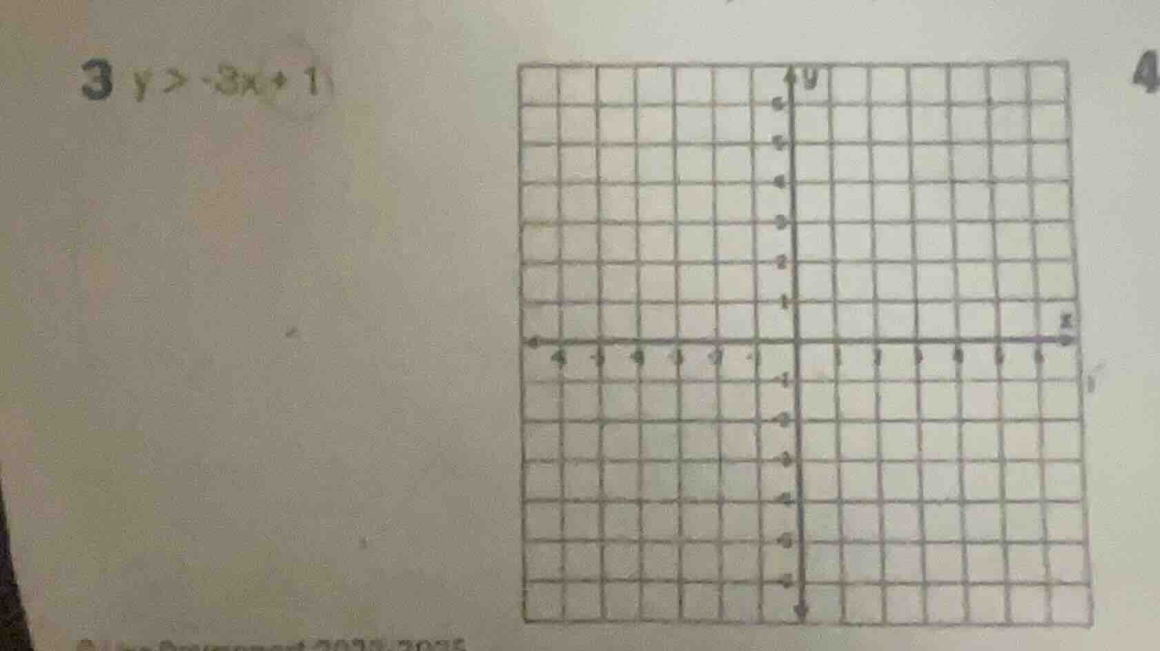 3 $y > -3x + 1$