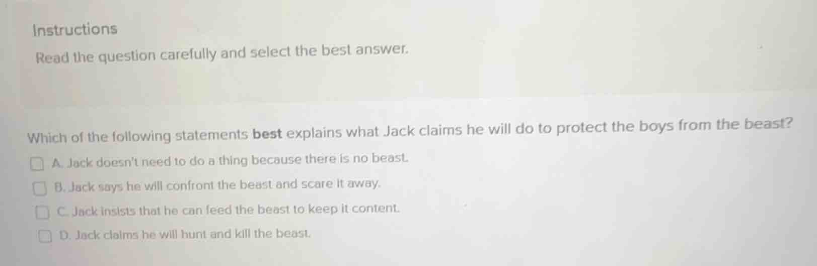 instructions read the question carefully and select the best answer. wh…