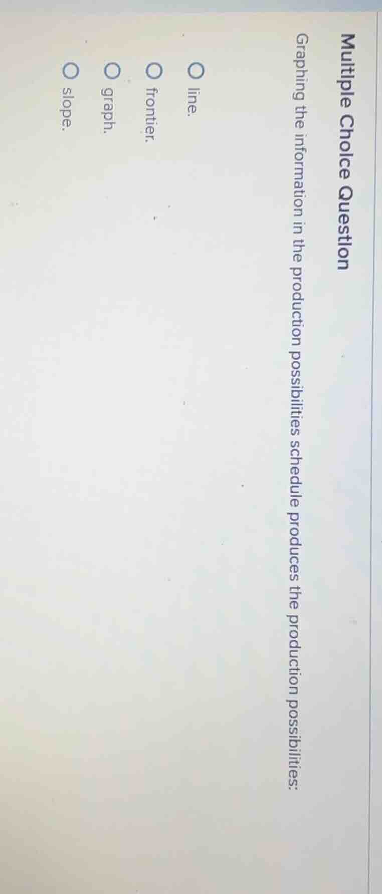 multiple choice question graphing the information in the production pos…