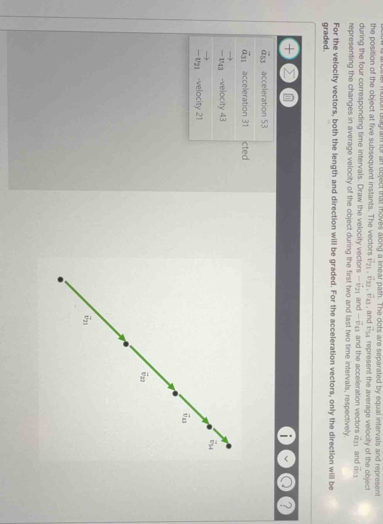 below is another motion diagram for an object that moves along a linear…