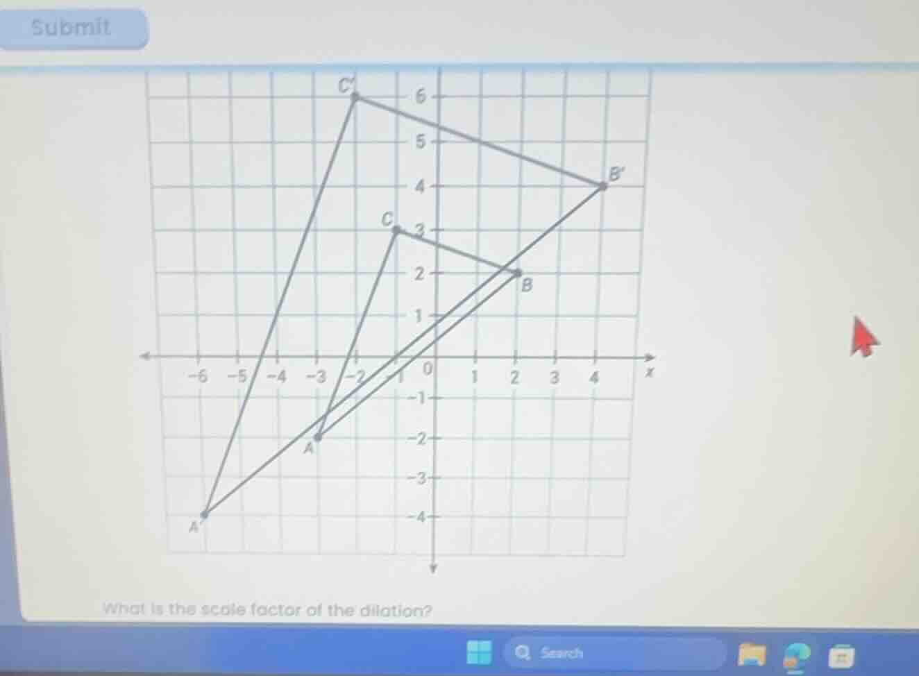 what is the scale factor of the dilation?