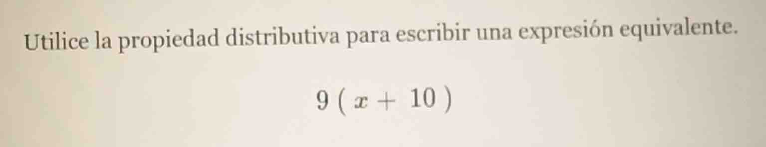 utilice la propiedad distributiva para escribir una expresión equivalen…