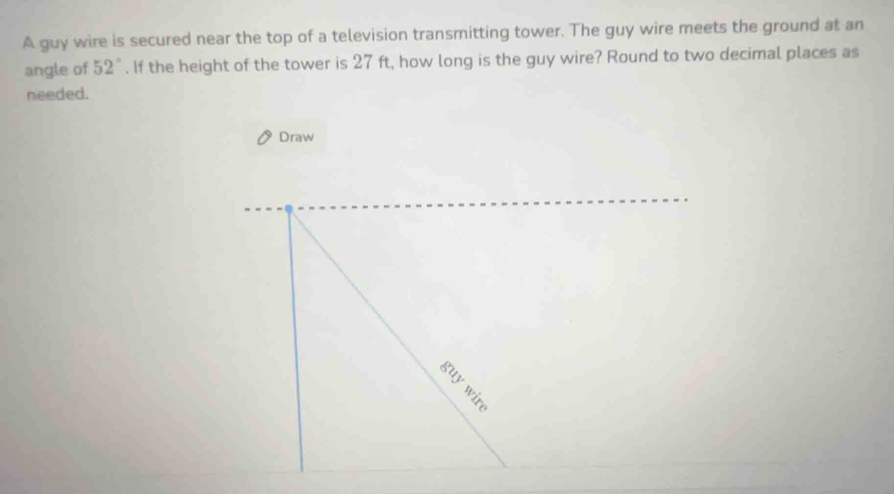 a guy wire is secured near the top of a television transmitting tower. …