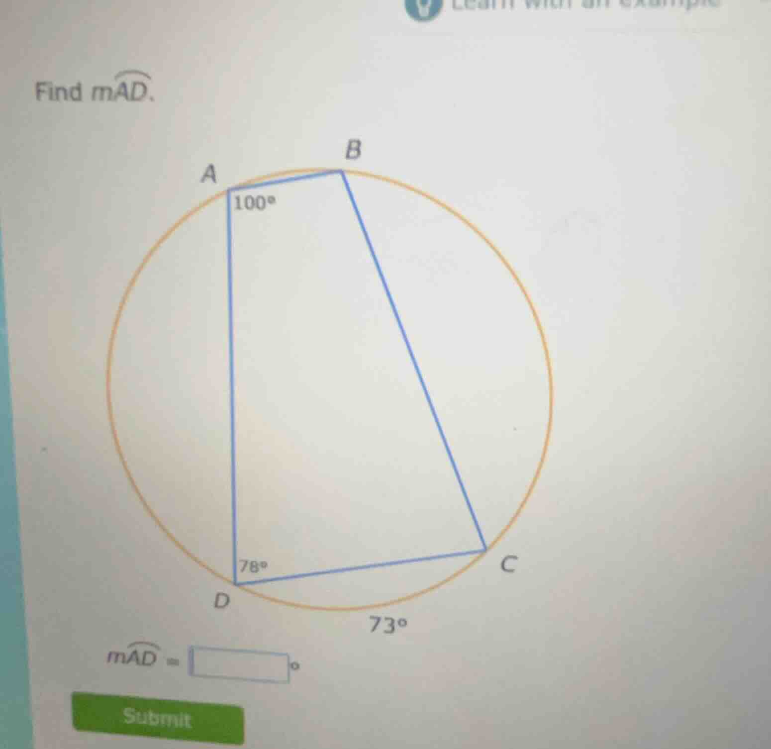 find ( moverarc{ad} ). ( moverarc{ad} = square^circ )