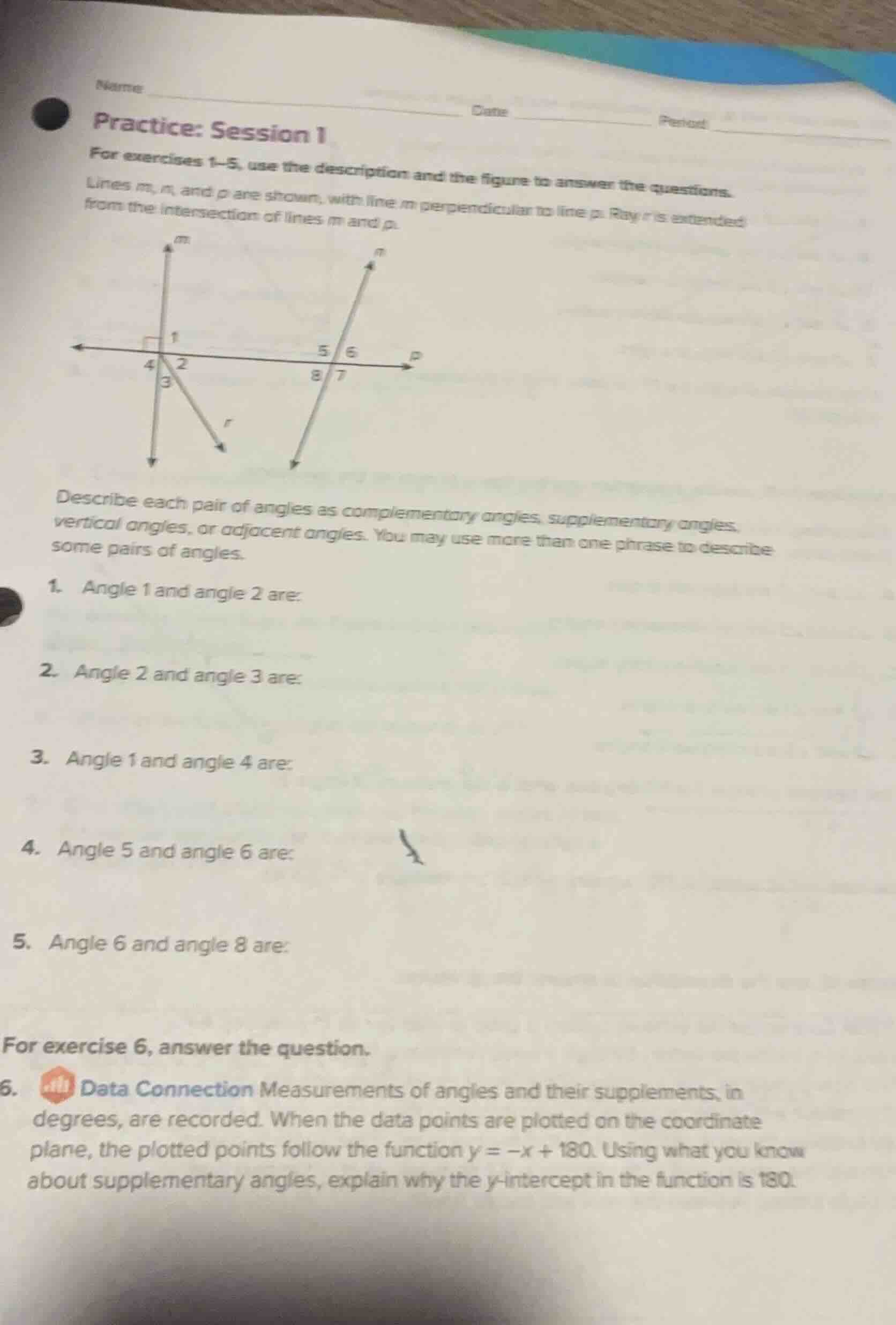 name date period practice: session 1 for exercises 1–5, use the descrip…