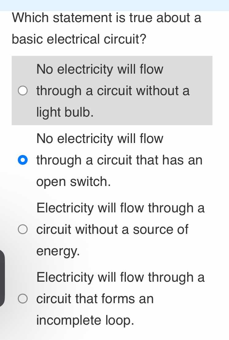 which statement is true about a basic electrical circuit? no electricit…