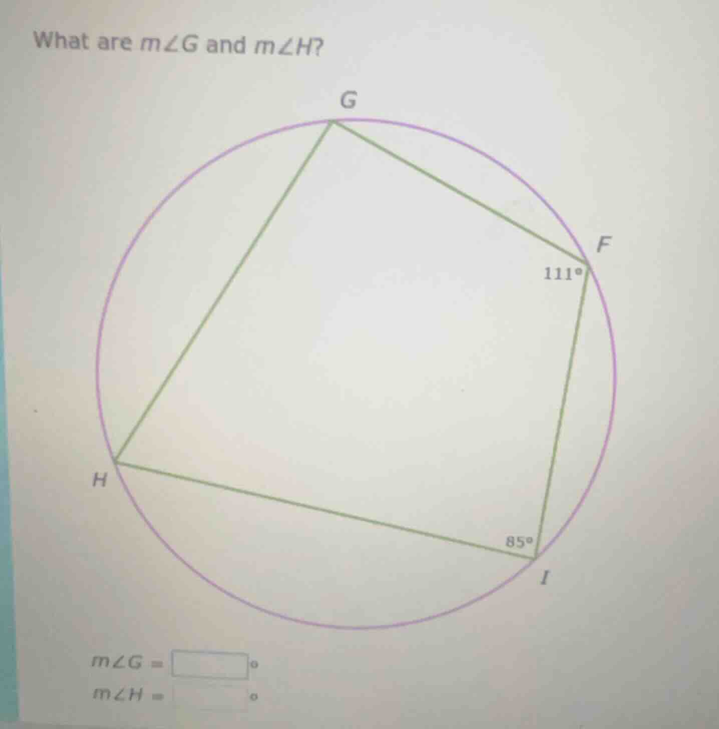 what are ( mangle g ) and ( mangle h )? ( mangle g = square^circ ) ( ma…