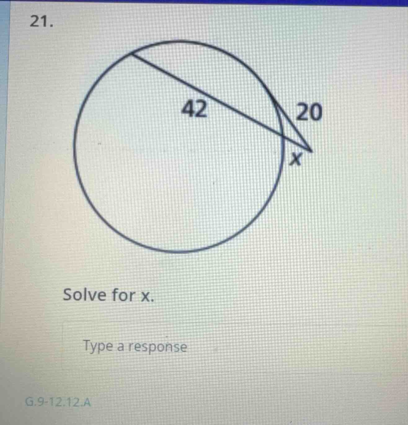 21. solve for x. type a response g.9-12.12.a