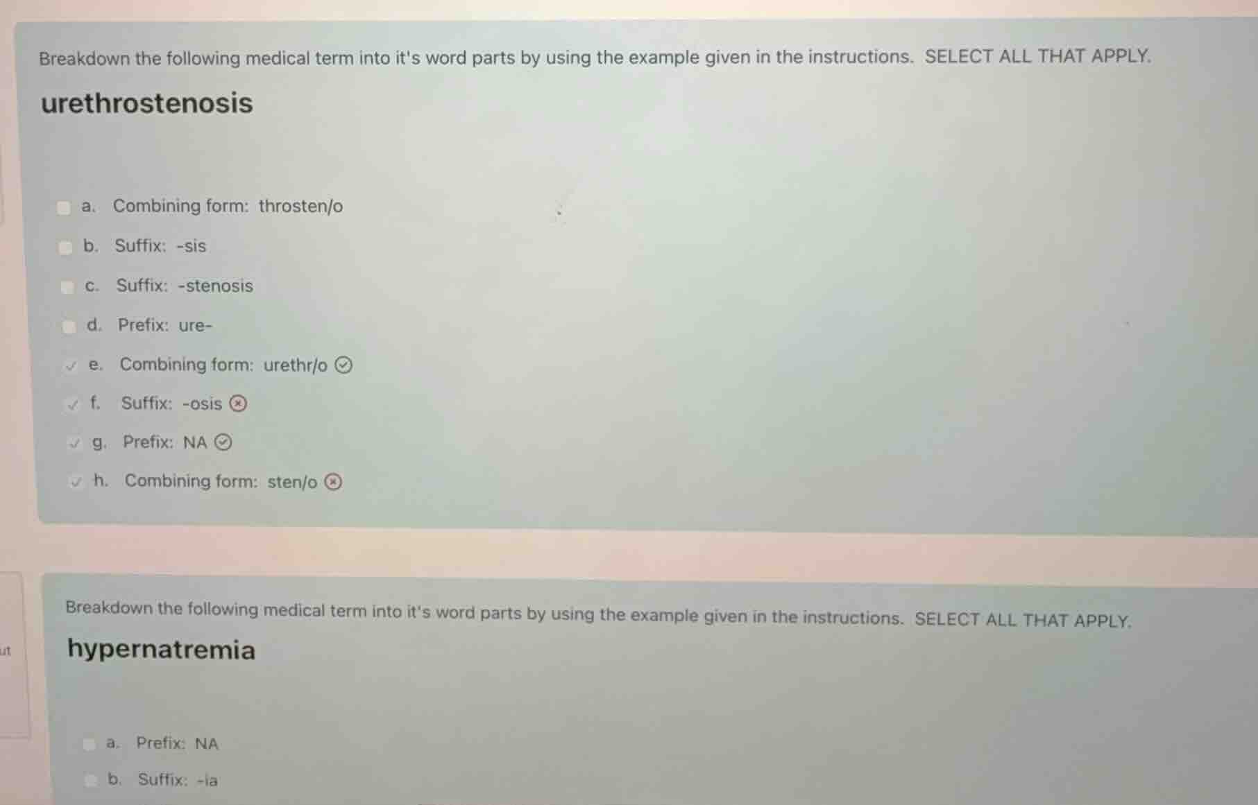 breakdown the following medical term into its word parts by using the e…