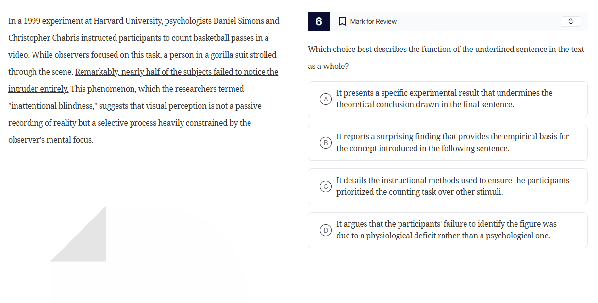 in a 1999 experiment at harvard university, psychologists daniel simons…